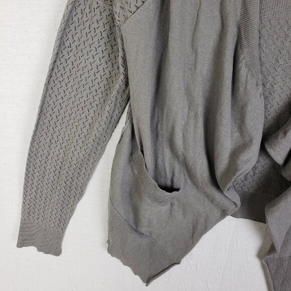 Pete & Greta Johnny Was Cardigan Open Front Lightweight Knit Cotton size L Gray - Picture 10 of 10